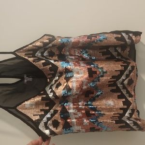 Charlotte Russe sequin cropped tank